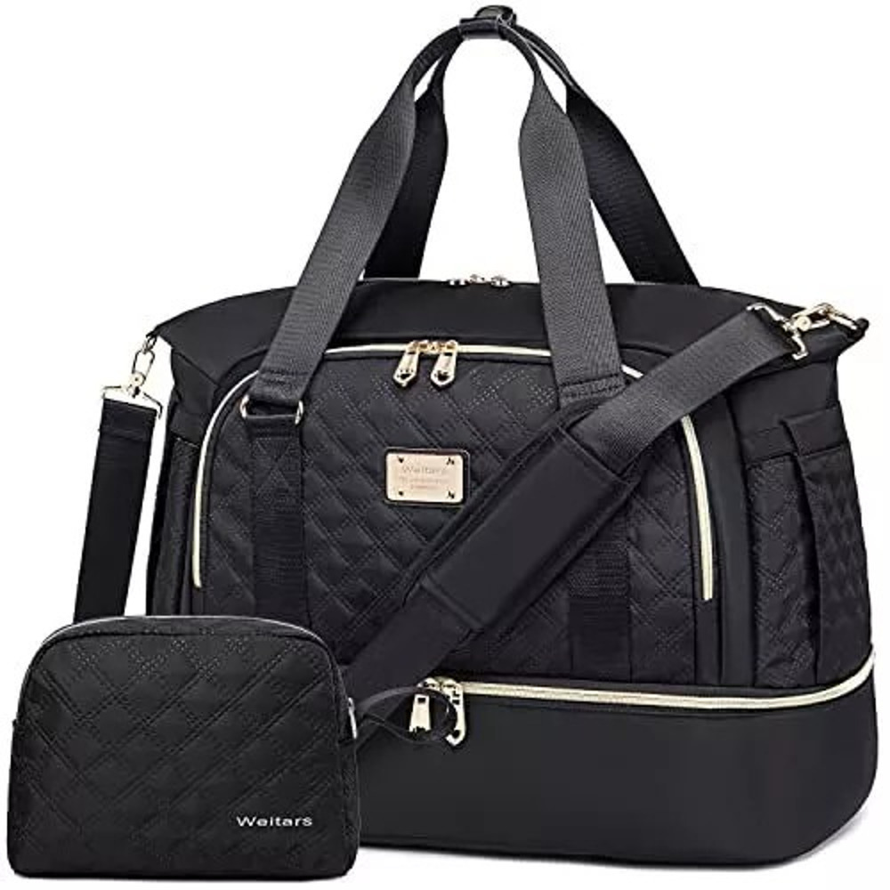 Gym Bag For WomenTravel Duffel Bag Weekender BagSport Bag With Shoes Compartm...